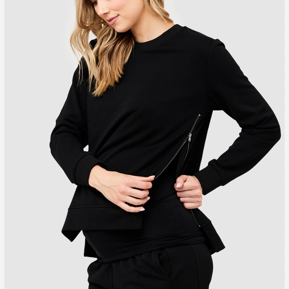 Ripe maternity Donna nursing sweatshirt size S black euc